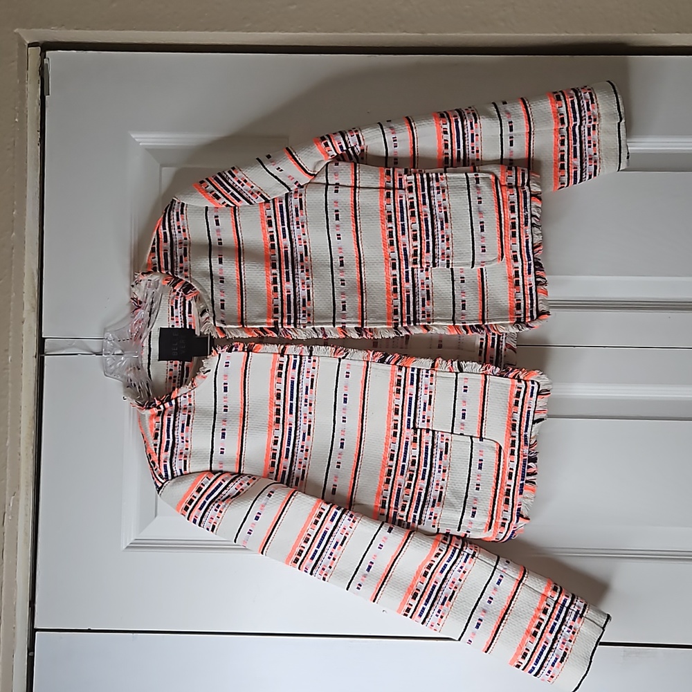 Belle Vere Blazer Neon Stripe Jacket Sz S